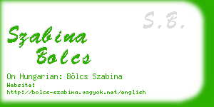 szabina bolcs business card